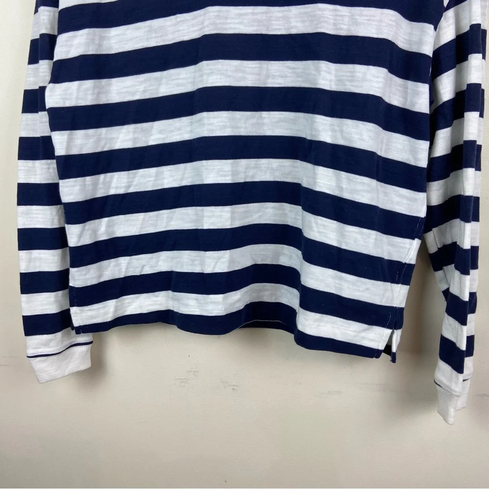 Old Navy The Easy Tee Navy White‎ Striped Breton Shirt Kiss Size XS Coastal - Picture 3 of 10